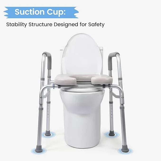 Raised Toilet Seat for Seniors, Safety Assist Shower Chair for Handicapped and Pregnant - ModernBath