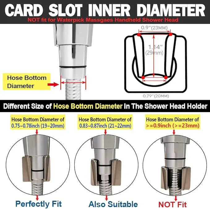Shower Head Holder All Metal Handheld Shower Wand Bracket Adhesive Shower Wall Mount Holder Brass Shower Spray Holder Brushed Nickel, Drill Free Glue Installation - ModernBath