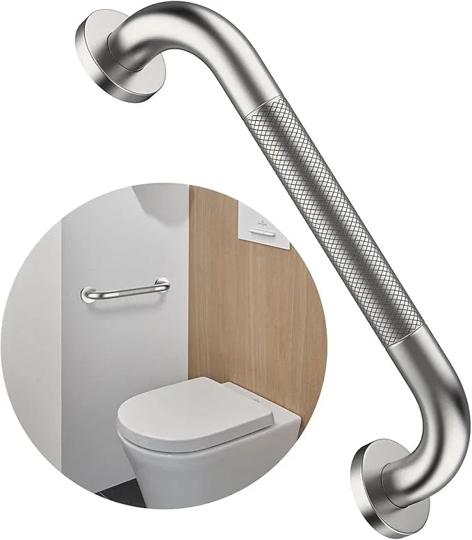 12 Inch Anti Slip Grab Bars for Wall,Munzong Stainless Steel Bathroom Grab Bars for Bathtubs and Showers,Brushed Nickel Knurled Handicap Balance Bar,Safety Hand Rail Support Elderly Senior Bath Handle - ModernBath