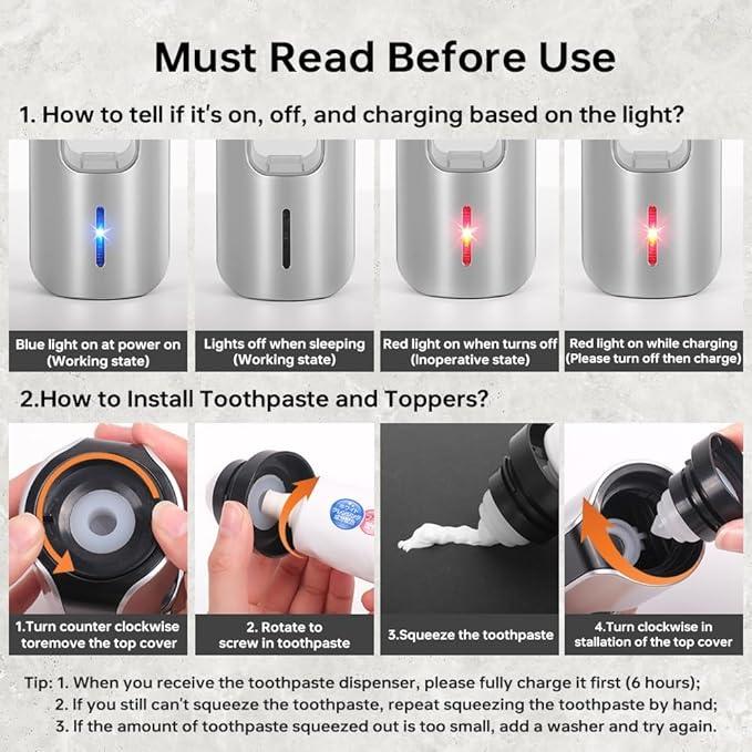 Automatic Toothpaste Dispenser Wall Mounted - Hands-Free Toothpaste Squeezer with 3 Speed Settings, 2 Toothbrush Holders & Strong Adhesive - Smart Bathroom Organizer for Kids and Adults - ModernBath
