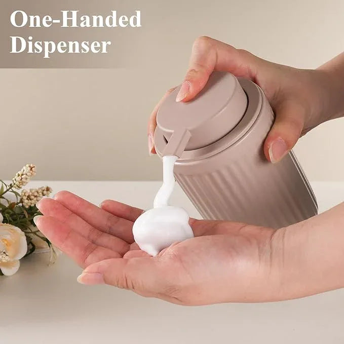 BosilunLife Foam Hand Soap Dispenser - Ceramic Foaming Soap Dispenser for Bathroom 12oz Refillable Liquid Lotion Soap Dispenser with Rust-Proof Foaming Pump for Countertop - ModernBath