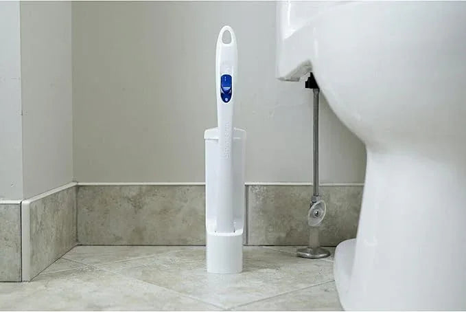 Scotch-Brite Disposable Toilet Scrubber Starter Kit, Disposable Refills with Built-In Bleach Alternative, Includes 1 Handle, Storage Caddy and 5 Refills - ModernBath