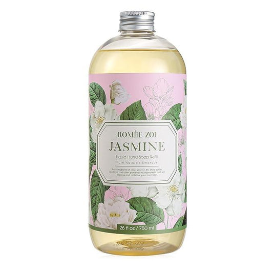 ROMIIE ZOI Liquid Hand Soap Refill, Jasmine, Gentle & Moisturizing Formula, 750 ML/ 26 FLOZ - ModernBath