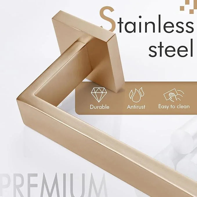 KOKOSIRI 36-Inch Towel Bars for Bathroom Kitchen Towels Holder Wall Mount SUS304 Stainless Steel Towel Rack, Champagne Bronze B4003CPG-L36 - ModernBath