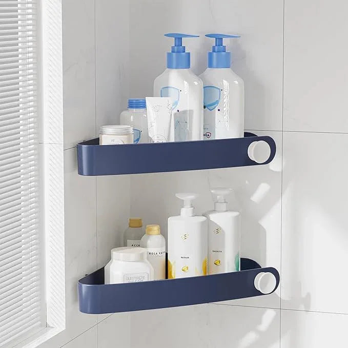 Sotfamily Shower Caddy Corner, 2 Pack Adhesive Corner Shower Shelves for Bathroom Organizers and Storage, Rust Free Plastic Rack for Bathroom Accessories & Decor, Navy - ModernBath
