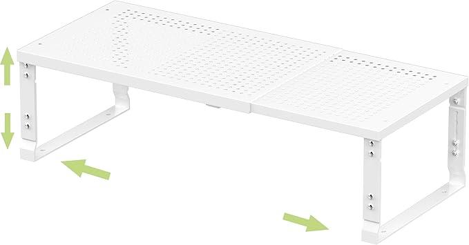 Jojocross Adjustable Expanable Stackable Spice Rack Shelf Pantry Storage Organizer for Kitchen Cabinet,Countertop,Bathroom and More.Space is no Longer Limited(1Pack/White/Large) - ModernBath
