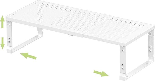 Jojocross Adjustable Expanable Stackable Spice Rack Shelf Pantry Storage Organizer for Kitchen Cabinet,Countertop,Bathroom and More.Space is no Longer Limited(1Pack/White/Medium) - ModernBath