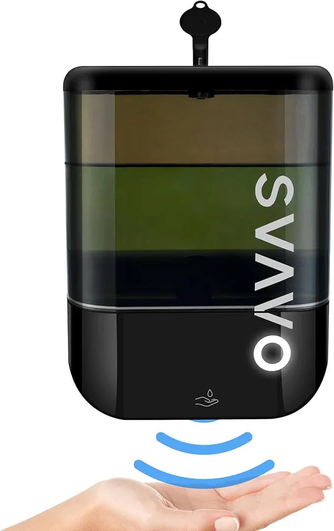 SVAVO Automatic Soap Dispenser Touchless, Hand Soap Dispenser Wall Mount, Electric Sensor Battery Operated for Offices Home Kitchen Bathroom Hotel Restaurant Commercial, 34fl.oz/1000ml Black - ModernBath