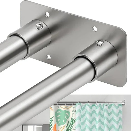 Creatyi 28 to 75 Inches Double Shower Curtain Rod Adjustable Double Shower Curtain Rods for Bathroom (28 to 75'', Silver) - ModernBath