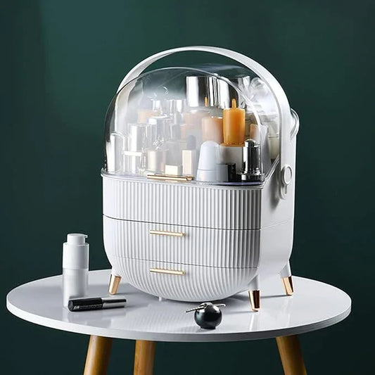 Ergocar Cosmetics Organizer Make Up Case Dustproof Cosmetic Storage Box, Cosmetics Skin Care Products Multi-Function Jewelry Organizer Case - white-1 - ModernBath