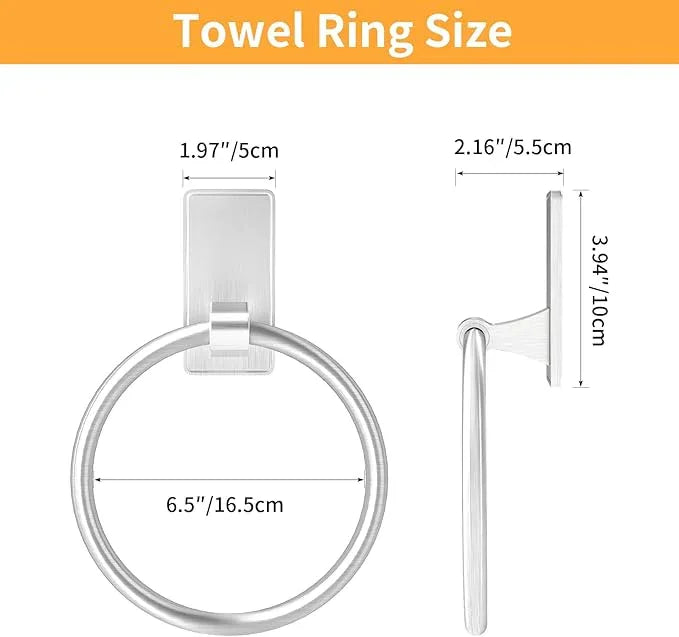Towel Ring, SUS304 Hand Towel Holder for Bathroom，Adhesive Towel Holder Bathroom Towel Hanger for Bathroom, Kitchen, Brushed Nickel - ModernBath