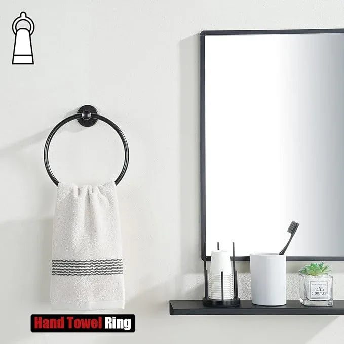JQK Towel Ring Oil Rubbed Bronze, Stainless Steel Hand Towel Holder for Bathroom, ORB Wall Mount, TR130-ORB - ModernBath