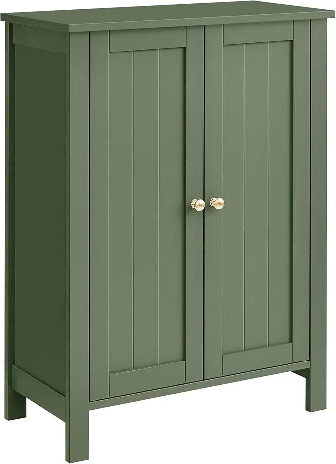 VASAGLE Floor Storage Cabinet, Freestanding Storage Unit with 2 Adjustable Shelves, for Bathroom Living Room Dining Kitchen, 11.8 x 23.6 x 31.5 Inches, Forest Green UBCB060C01 - ModernBath
