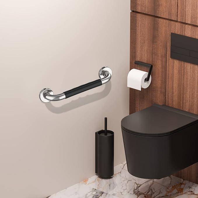 20 Inch Shower Grab Bar w/Anti Slip Rubber Grip, Munzong Stainless Steel Bathroom Grab Bar, Chrome Bathroom Balance Bar,Safety Handrail Support,Handicap Injury Elderly Senior Assist Bath Handle - ModernBath