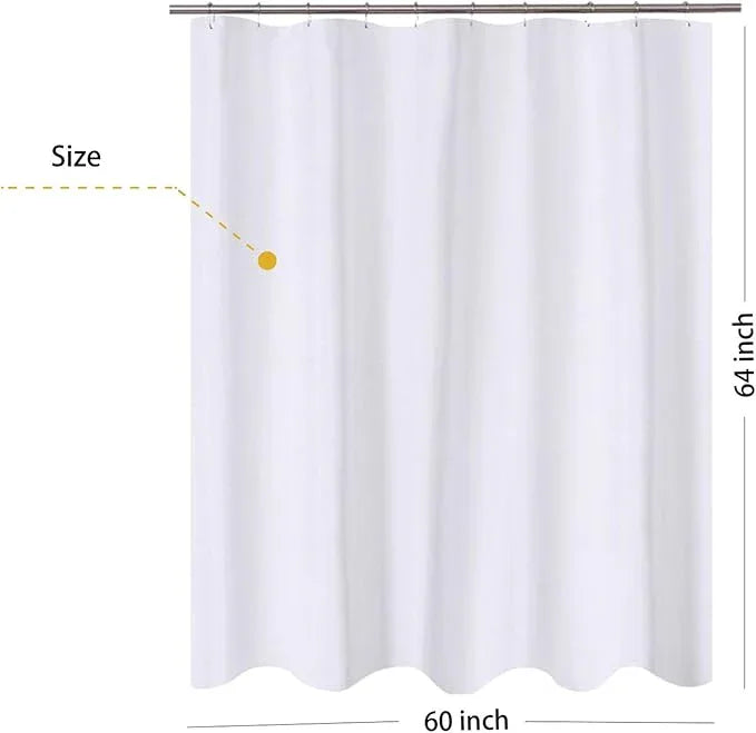 N&Y HOME RV Shower Curtain or Liner Fabric 60 x 64 inches, Perfect for Camping Travel Trailer, White Bathroom Curtains with Grommets, 60x64 - ModernBath
