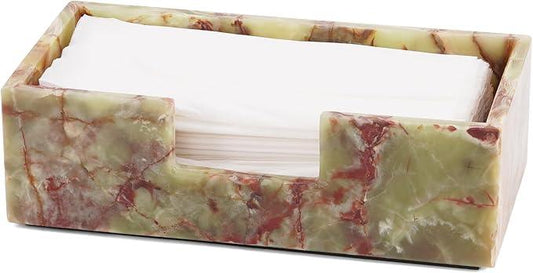 Radicaln Marble Tissue Box Cover 10x5 Inch Handmade Green Decorative Tissues Box Holder for Office Desk & Bathroom Counter Organizer, Rectangle Napkin Holder for Home Decor - ModernBath