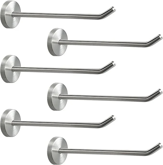 NearMoon Coat Hooks, Wall Mount Hooks for Hanging Hat Hurse Robe, 304 Stainless Steel Heavy Duty Towel Hangers for Bathroom Livingroom Hotel Kitchen Garage, 6 Pack (8 Inch, Brushed Nickel) - ModernBath