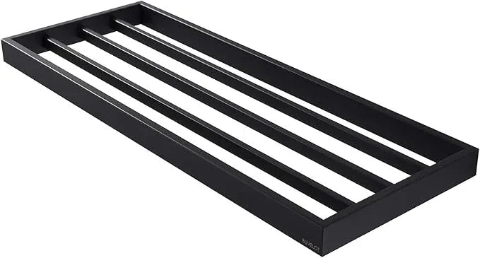 Lavatory Bath Towel Shelf,Minimalist Towel Rack for Bathroom,Wall Mounted and Modern Hotel Style with Towel Bar,Towel Holder 24Inch, Matte Black, 073090-MB Ler Series - ModernBath