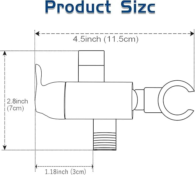 Shower Arm Diverter with Handshower Mount, G1/2 Brass Shower Diverter Valve Bathroom Universal Shower System Replacement for Handheld Shower and Fixed Shower Head(Polished Chrome) - ModernBath