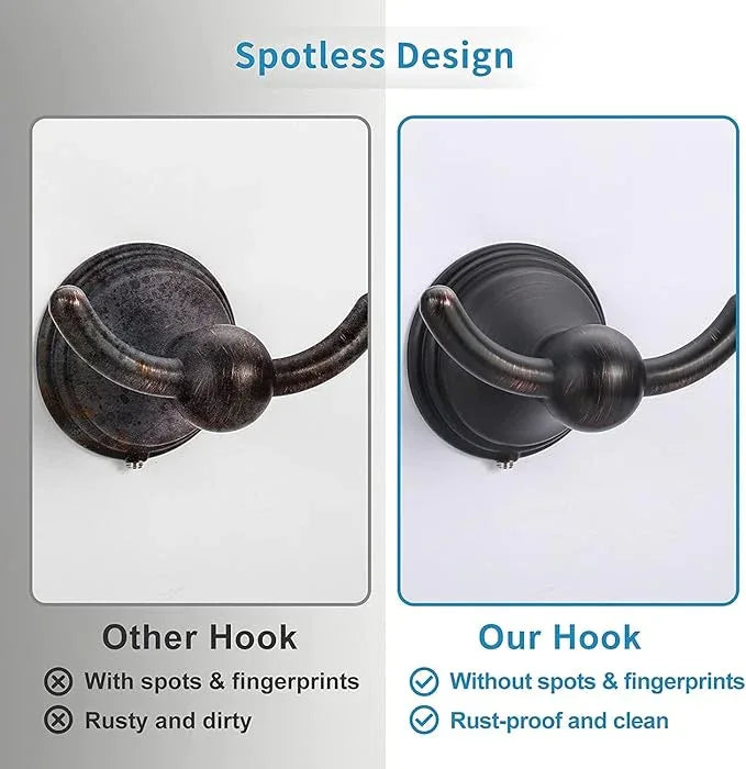 FILTA Bathroom Towel Hooks, Oil Rubbed Bronze Robe & Towel Hooks for Wall Mounted, Traditional Towel and Robe Hooks for Hanging Towels, Bath Towel Holder for Shower(1 Pack) - ModernBath