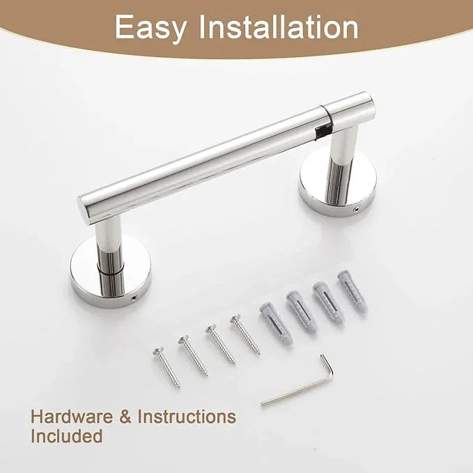 BGL Toilet Paper Holder Mirror Polish Wall Mount, Bathroom Toilet Paper Holder Brushed Nickel SUS 304 Stainless Steel, Double Post Pivoting Toilet Paper Roll Holder for Bathroom RV - ModernBath