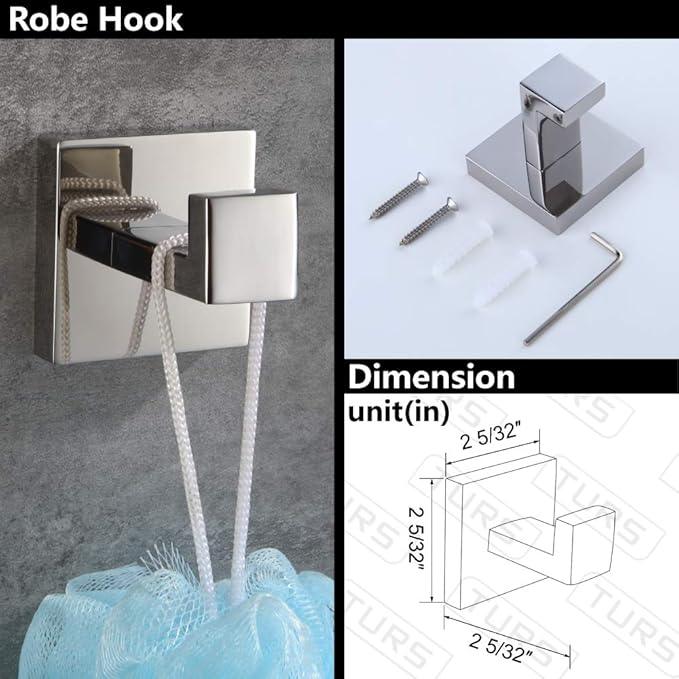 TURS Bathroom Accessories 4-Pieces Bathroom Hardware Set Polished Chrome Towel Bar Set Stainless Steel Towel Holder Set - ModernBath