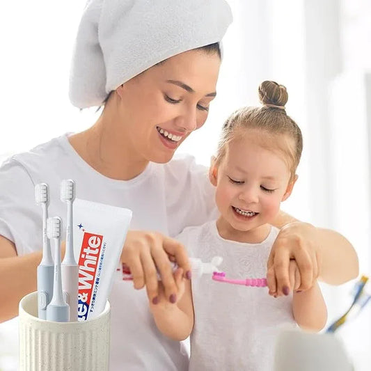 BSDISP Toothbrush Holders - 2 Cup Ceramic Toothbrush Toothpaste Holders Set, Beige Bathroom Tumbler Cups Reusable Toothbrush Mouthwash Cup, Bathroom Counter Organizer - ModernBath