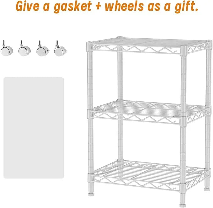 3 Tier Adjustable Storage Shelves Heavy Duty Metal Utility Shelf Wire Shelving Unit Organizer Rack for Home Kitchen Office Bathroom Pantry Room 12" D x 18" W x 30" H - ModernBath