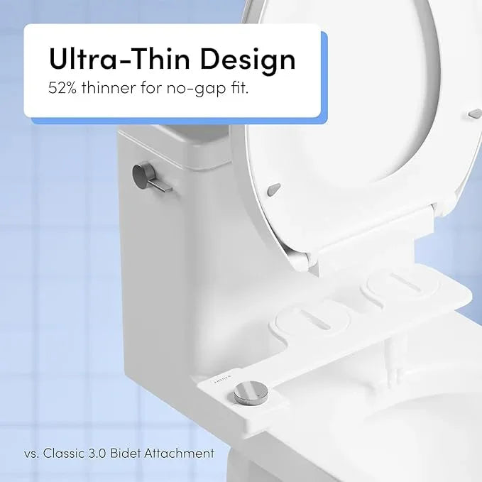 TUSHY NEW Fresh Dual Nozzle Cool Water Bidet: Ultra Slim Toilet Seat Attachment Sprayer with Luxury 2 in 1 Front & Rear, Self-Cleaning, 180º Clean (DIY Install, 10 Minutes), Non-Electric, Bamboo Knob - ModernBath