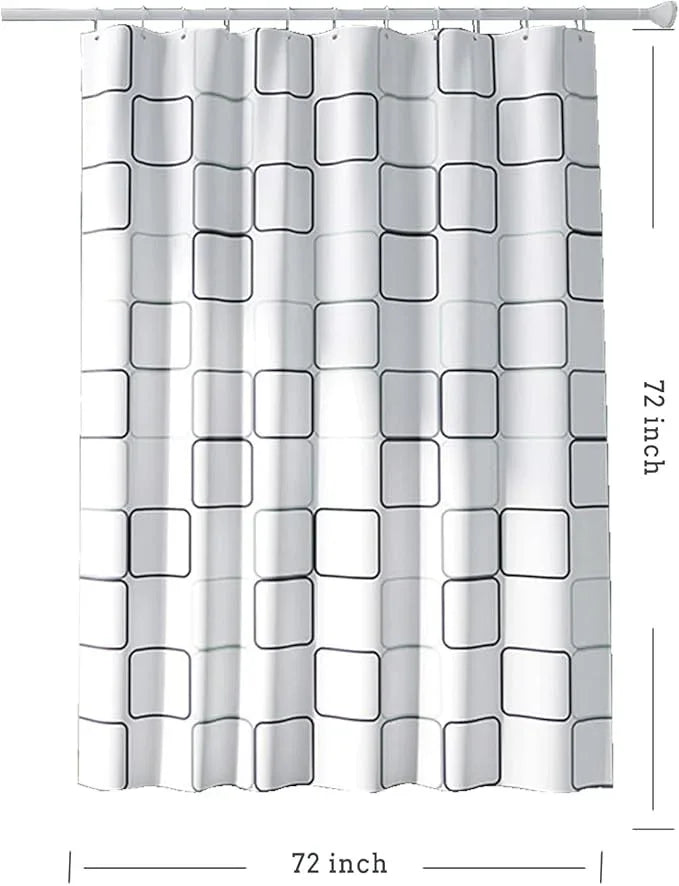 TIKABC Shower Curtain Liner, 4G PEVA Square Shower Liner, Plastic Waterproof Shower Curtains, 72x72 inch with Grommet Holes 3 Magnetic Weights - ModernBath