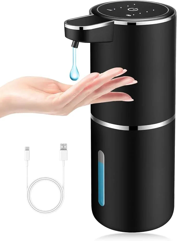 Automatic Soap Dispenser Touchless,Liquid Soap Dispenser with 4 Adjustable Levels,12.8oz USB Rechargeable and Wall Mounted,Smart Hand Soap Dispenser for Bathroom,Kitchen Sink,Dish Soap(Black) - ModernBath