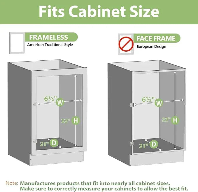 ROOMTEC 3-Tier Pull Out Cabinet Organizer Spice Rack for Narrow Cabinet 6" W x 20½" D, Slide Out Wood Shelves Storage for Kitchen - ModernBath