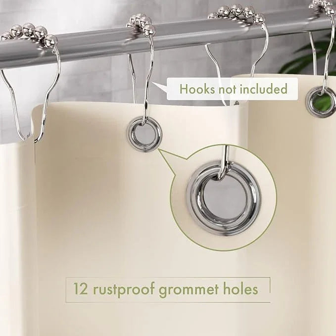 AmazerBath Shower Curtain Liner, 72x72 Beige Shower Curtain Liners, Lightweight Plastic Shower Liner, Cute PEVA Waterproof Cream Shower Curtains for Bathroom with 3 Magnets and 12 Grommets - ModernBath