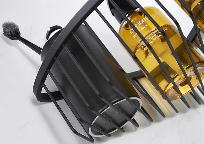 Segistan Corner Shower Caddy Organizer, SUS304 Stainless Steel Heavy Duty Rust-Proof Shelf Organizer, Wall Mounted Storage Rack for Bathroom Kitchen, Matte Black - ModernBath