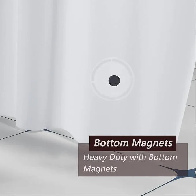 TIKABC Shower Curtain Liner, 4G PEVA Shower Liner, Plastic Waterproof Shower Curtains, with Grommet Holes and 3 Magnetic Weights(White) - ModernBath