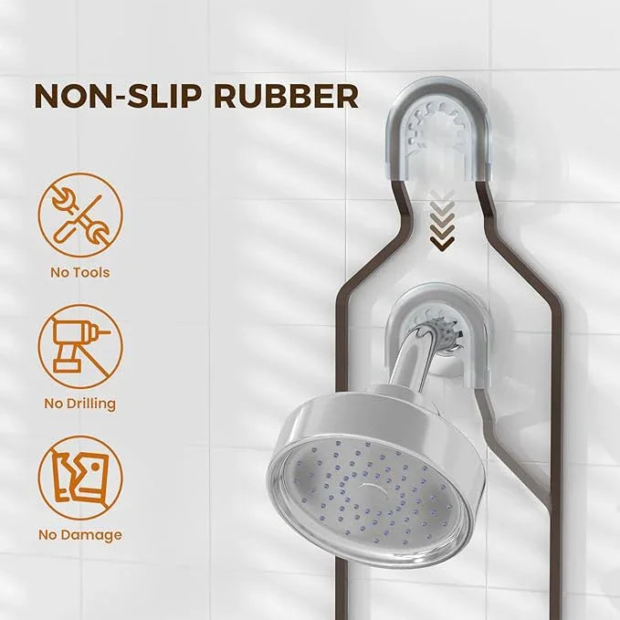 REINHARDT Shower Caddy Hanging for Handheld Showerheads Adjustable Split Shower Caddy, Rustproof Shower Organizer with Hooks for Razor Over the Head Caddy with Soap Holder Bathroom Accessories, Bronze - ModernBath