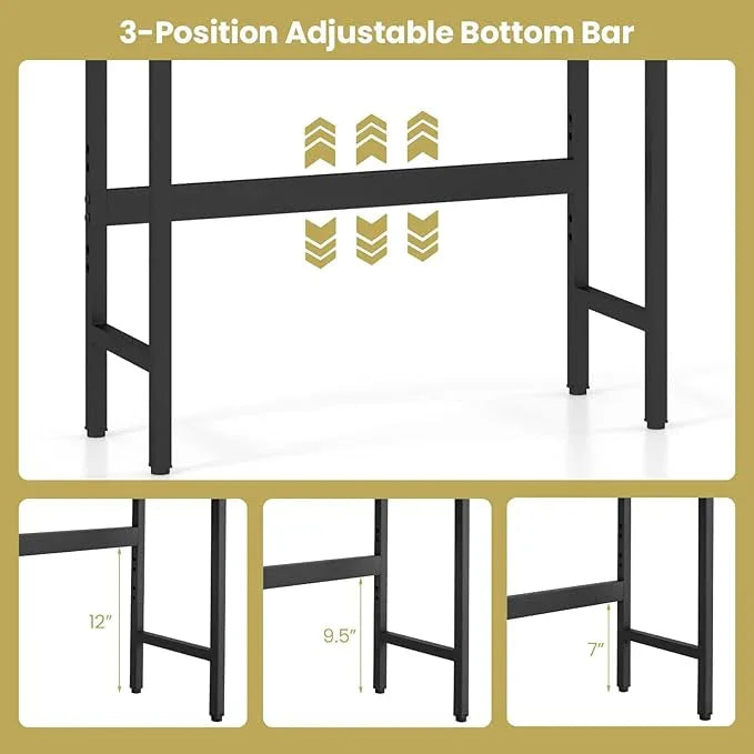 Giantex Over The Toilet Storage Cabinet, Bathroom Space Saver W/Toilet Paper Holder & Hook, Adjustable Shelf & Bottom Bar, Open Storage Cube, Over Toilet Bathroom Organizer for Laundry, Restroom - ModernBath
