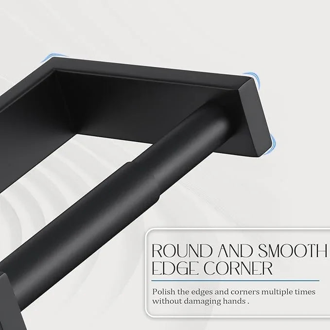 KOKOSIRI Toilet Paper Holder Spring Loaded Bathroom Toilet Roll Holder Wall Mount Stainless Steel Matte Black B2011BK - ModernBath