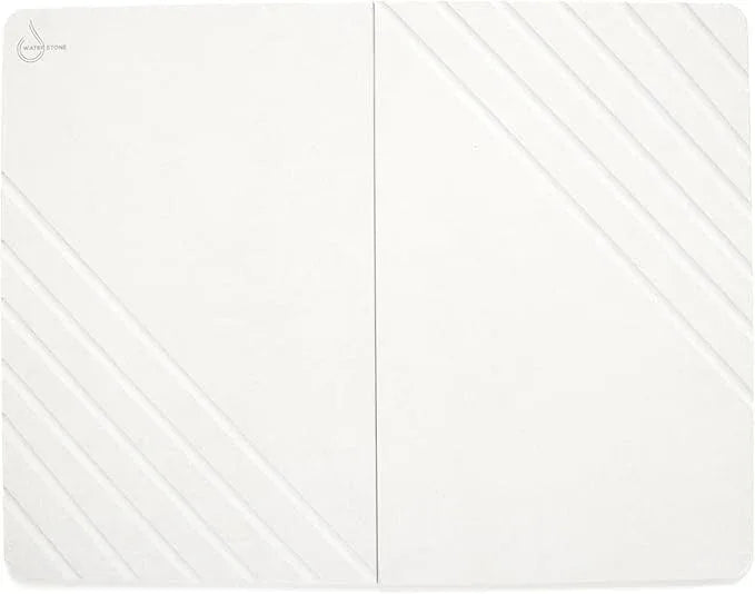 Water Stone Quick-Drying Bath Mat, Large Off-White (30.7”x23.6”), Eco-Friendly, Non-Slip, Super Absorbent Bathroom Rug, Fast Drying Floor Mat for Shower - ModernBath