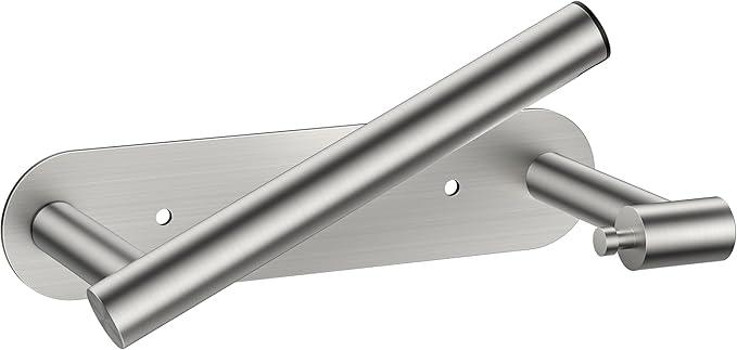 FORIOUS Toilet Paper Holder, Adhesive or Screw Wall Mount Pivoting Tissue Roll Holder for Bathroom, Stainless Steel Rustproof Self Adhesive Toilet Paper Roll Holder no Drilling, Brushed Nickel - ModernBath