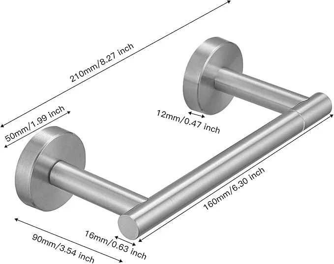 BWE Brushed Nickel Toilet Paper Holder Wall Mounted Double Post Pivoting Toilet Tissue Holders SUS 304 Stainless Steel Toilet Roll Holder for Bathroom Kitchen and RV Washroom - ModernBath