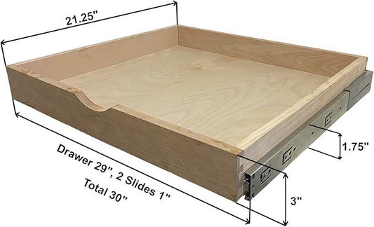 COUVER DIY Non-Assembled Birch Wood, Pull-Out Cabinet Organizers, Under Sink Organizers for Bathroom & Kitchen, Cabinet Slide-Out Organizers and Storage, Soft Closed Rail, 30 inch - ModernBath