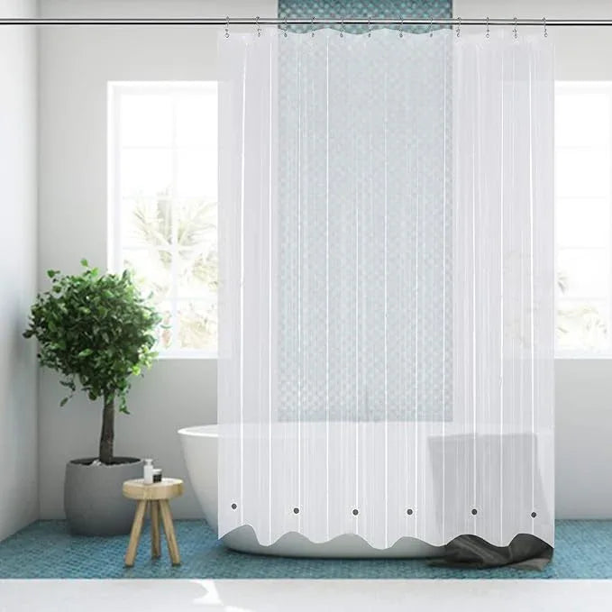 Mrs Awesome Extra Long Shower Curtain Liner with 6 Magnets 72 x 84 inch, Clear PEVA 8G Heavy Duty Thick Plastic Shower Curtain, Waterproof, 72x84 - ModernBath