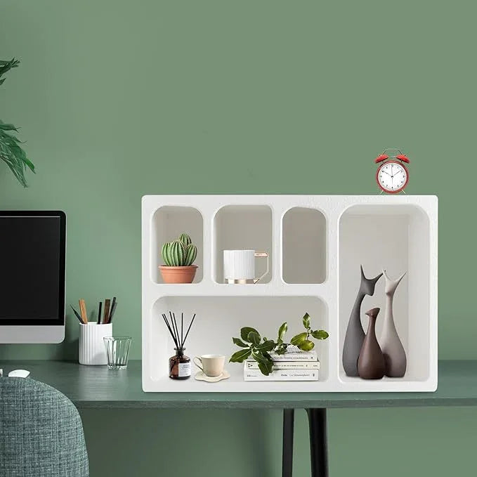 Wall Mounted Storage Cabinet,Modern Geometric Arched Wall Storage Cabinet for Bedrooms, Kitchens, Living Rooms, Bathrooms Corridors 23.62 * 7.87 * 15.75in (White) - ModernBath