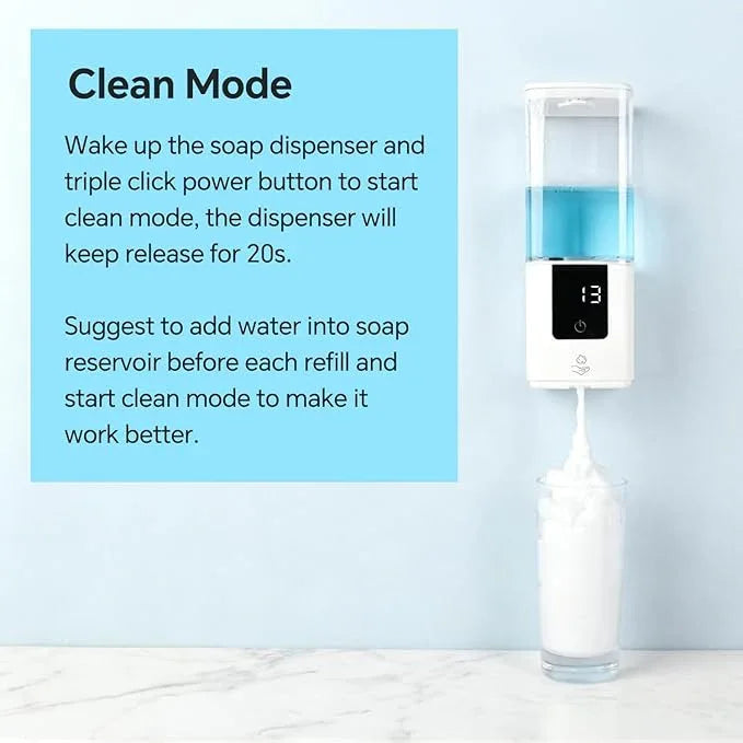LAOPAO Soap Dispenser, Automatic Soap Dispenser Wall Mount Rechargeable Foaming Soap Pump for Bathroom Kitchen, Touchless Foam Soap Dispenser for Dish/Hand/Shower Soap, Home & Commercial, 540ml, White - ModernBath