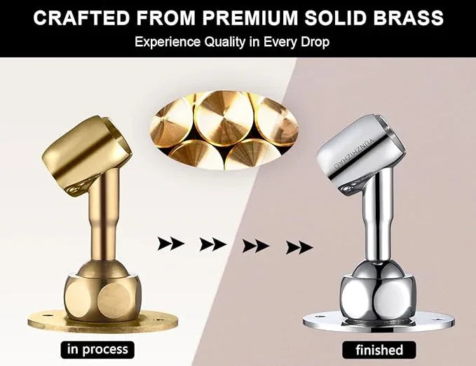 Adjustable Shower Head Holder Wall Mount, Solid Brass Handheld Shower Bracket with Screw Mount for Most Sprayers, Shower Wand Holder, Pivot Ball Joint Design(Chrome Finish) - ModernBath