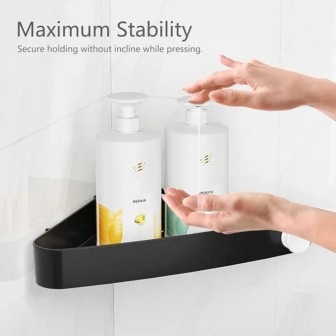 Sotfamily Shower Caddy Corner, 4 Pack Adhesive Corner Shower Shelves for Bathroom Organizers and Storage, Rust Free Plastic Rack for Bathroom Accessories & Decor, Black - ModernBath