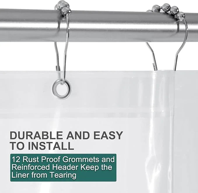 AmazerBath 78 Inch Shower Curtain Liner Clear Plastic, Long Shower Curtain Heavy Duty 8G, Premium PEVA Weighted Shower Curtains for Bathroom with 3 Big Stones and Grommets, 72x78 Inches - ModernBath
