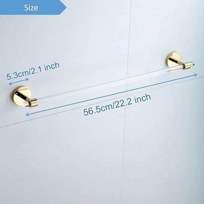 Acrylic Gold Towel Bar Towel Rack for Bathroom Wall Mounted Towel Holder Modern 22.2inch 56.5cm SHUNLI - ModernBath