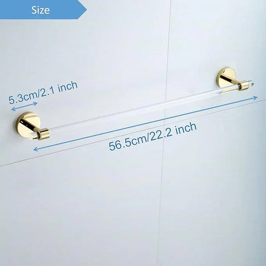 Acrylic Gold Towel Bar Towel Rack for Bathroom Wall Mounted Towel Holder Modern 22.2inch 56.5cm SHUNLI - ModernBath